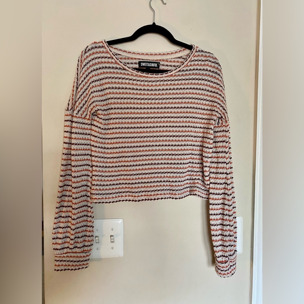 Sweet and sinful boho knit vintage blouse 70s inspired